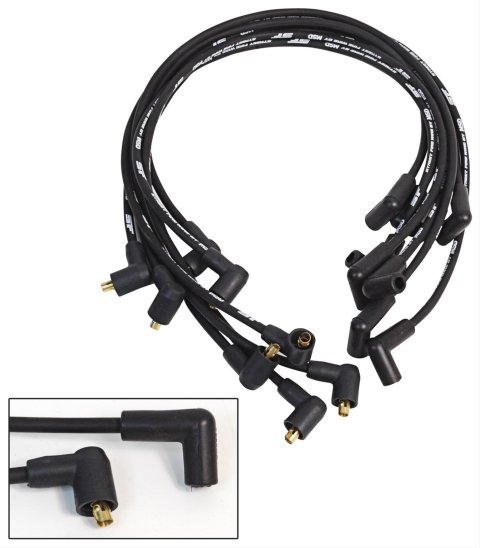 MSD Street Fire Spark Plug Wire Sets 5564 Wires, Fire, 8.0mm, Black, 90 Degree Boots, Chevy, Pontiac, Small Block, Set