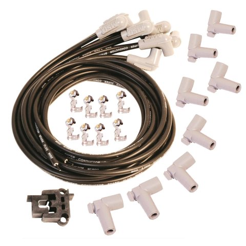 MSD 8.5mm Super Conductor Spark Plug Wire Sets 31223 Wires, Conductor, Spiral Core, 8.5mm, Black, 90 Degree Boots, Universal, L8/V8, Set