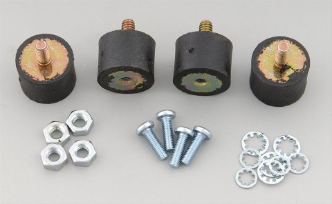 MSD Vibration Mounts 8822 Ignition Box Mounts, Mounts, Black, Rubber, Set of 4
