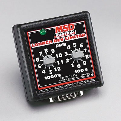 MSD Manual Launch Controllers 7551 Rev Limiter, Control, Adjustable 3,000-12,500 rpm, 100 rpm Increments, Each