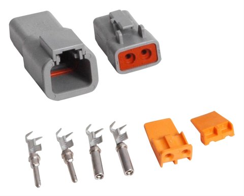 MSD Deutsch Connectors 8184 Electrical Wiring Connector, Deutsch, 12-14 Gauge/2-Pin, Each