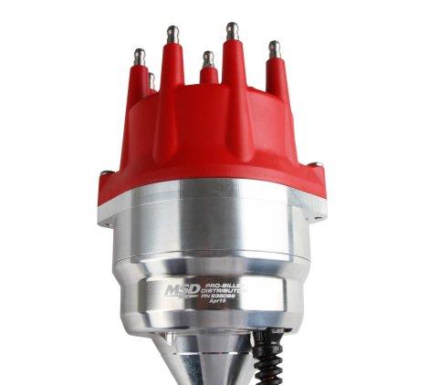 MSD Pro-Billet Ready-to-Run Marine Distributors 835066 Distributors, Ready-To-Run Marine, Magnetic Trigger, Mechanical Advance, Red Small Diameter Cap, Ford, 351C, 351M, 400, 429, 460, Each