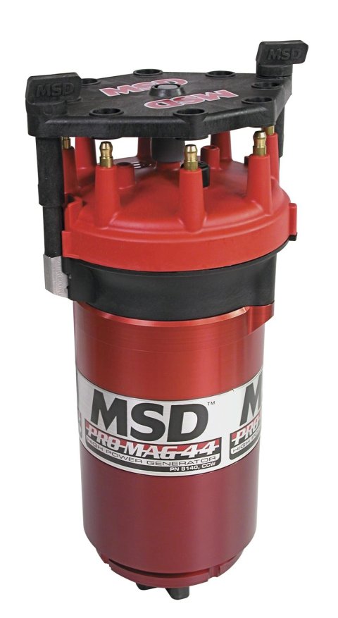 MSD Pro Mag 44 Magnetos 8140MSD Magneto, 44, Generator Only, amp Output, Counterclockwise Rotation, Billet Aluminum Housing, Red
