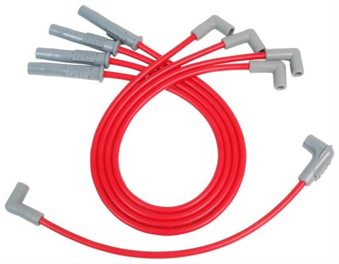 MSD 8.5mm Super Conductor Spark Plug Wire Sets 31259 Wires, Conductor, Spiral Core, 8.5mm, Red, Multi-Angle Boots, Ford, 2.3L, L4, Set
