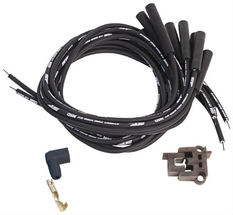 MSD Street Fire Spark Plug Wire Sets 5550 Wires, Fire, 8.0mm, Black, Multi-angle Boots, Universal, V8, Set