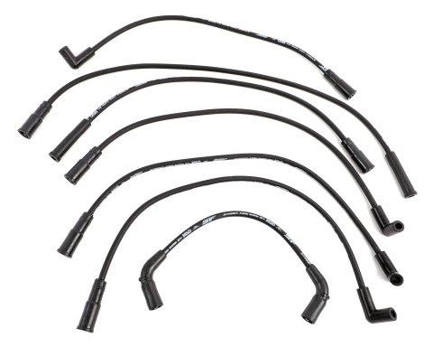 MSD Street Fire Spark Plug Wire Sets 5577 Sets, Fire, Assembled, Spiral Core, Black, 8.00mm Diameter, Chevrolet, GMC, Oldsmobile, 4.3L, Set