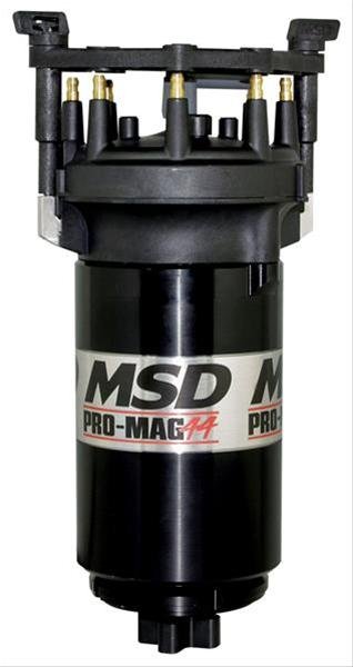 MSD Pro Mag 44 Magnetos 81407 Magnetos, 44, Generator Only with A Counterclockwise Rotation, 44.0 amp Output, Male/HEI, Black Aluminum Housing, 6.00 in. Cap Diameter, Each