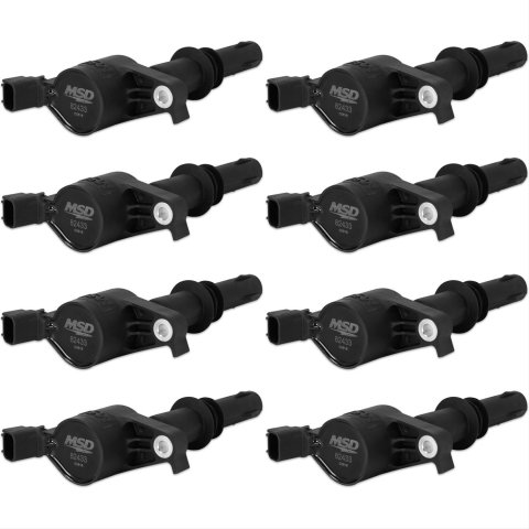MSD Ford Blaster Coil-on-Plug Ignition Coil Packs 824383 Coils, Blaster, Pack, Bolt-On, Epoxy, Black, Ford, Lincoln, 4.6L/5.4L, SOHC, 3V Set of 8