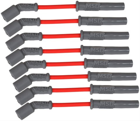 MSD 8.5mm Super Conductor Spark Plug Wire Sets 32819 Wires, Conductor, Spiral, 8.5mm, Red, Multi-Angle Boots, Chevy, LS1, Set