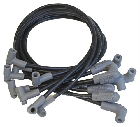 MSD 8.5mm Super Conductor Spark Plug Wire Sets 31243 Wires, Conductor, Spiral Core, 8.5mm, Black, 90 Degree Boots, Chevy, Small Block, V8, Set