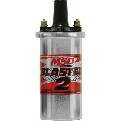 MSD Blaster 2 Ignition Coils 8200MSD Coil, 2, Canister, Round, Oil Filled, Chrome, 45,000 V, Each