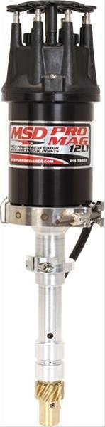 MSD Pro Mag Lite Magnetos 79082 Magnetos, Lite, Magnetic, Male/HEI, Black Billet Aluminum Housing, Circle Track, Drag Race, Sprint Car, 12LT, Chevrolet, V8, Each