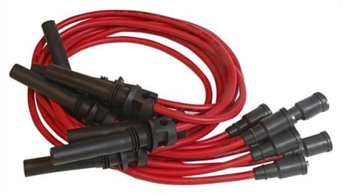 MSD 8.5mm Super Conductor Spark Plug Wire Sets for 2003-2006 RAM 1500, 2500, 3500 - 32039 Wires, Conductor, Spiral Core, 8.5mm, Red, Stock Boots, Chrysler, Dodge, 5.7L, Set