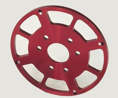 MSD Replacement Crank Trigger Wheels 8621 Trigger, Wheel, Aluminum, Red Anodized, Chevy, Big Block, Each