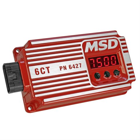 MSD Digital 6CT Ignition Controllers 6427 Box, 6CT, Capacitive Discharge, Adjustable Rev Limiter, Start Retard, Red, Universal, Electronic, Each