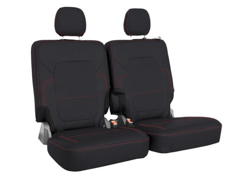 PRP Seat Covers B059-01 Rear Bench for 2021+ Ford Bronco, 2 Door - Black with Red Stitching