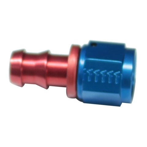 Aeroquip Socketless Hose Ends FBM1513 Fitting, End, AQP Socketless, Straight, -8 AN Barb to Female -8 AN, Aluminum, Red/Blue, Each