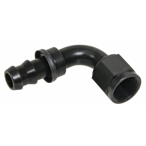 Aeroquip Socketless Hose Ends FBL1533 Fitting, End, AQP Socketless, 90 Degree, -8 AN Barb to Female -8 AN, Aluminum, Black Anodized, Each