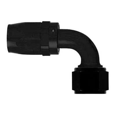 Aeroquip Reusable Hose Ends FBM4434 Fitting, End, AQP/StartLite Hose, 90 Degree, -10 AN to Female -10 AN, Aluminum, Black, Each