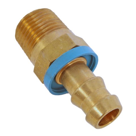 Aeroquip Socketless Hose Ends FBM1203 Fitting, End, AQP Socketless, Straight, -8 AN Barb to Male 1/2 in. NPT, Brass, Natural, Each