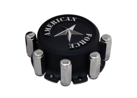 American Force Dually Wheel Center Caps AFX307 Cap, Replacement, 2 in. ABS, Cap, Black, 8 x 6.5, 8 x 170, 8 x 180, Each