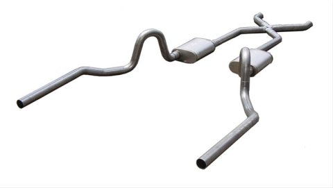 Pypes Turbo Pro Exhaust Systems SGA13T Systems, Pro, Crossmember-Back, Stainless Steel, Natural, Mufflers, Buick, Chevy, Oldsmobile, Pontiac, Kit