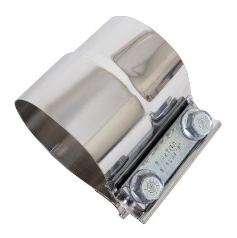 Pypes 2.5 Inch Exhaust Clamp HVC10 Clamp, Band Clamp, Stepped, 2.500 in. to 2.625 in. Diameter Pipe, Stainless Steel, Natural, Each