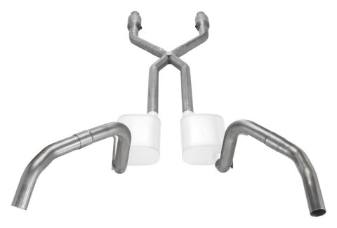Pypes Header/Crossmember-Back Exhaust Systems SGN975E Systems, Crossmember Back w/X-Pipe, 75-79 Nova Split Rear Dual Exit 2.5 in Intermediate
