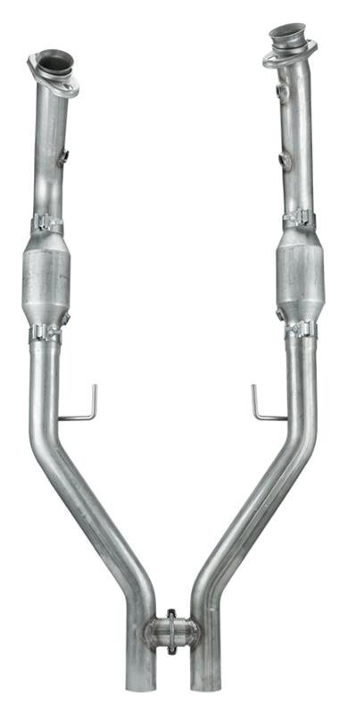 Pypes Performance Exhaust Crossover Pipes HFM55E Hpipe with cat conv,Exhaust H Pipe Catted For Long Tubes 05-10 Mustang 2.5 in H-Pipe Hardware Incl Natural 409 Stainless Steel