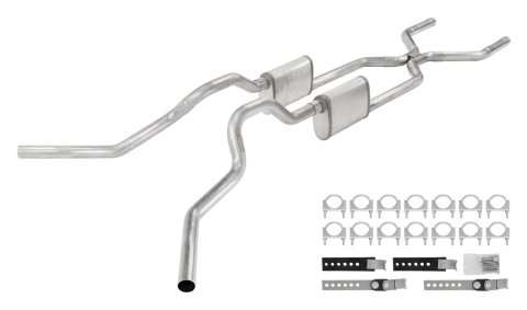 Pypes Street Pro Exhaust Systems SGT76S Systems, Crossmember Back w/ H-pipe System 63-66 GM Truck split side dual exit 2.5 inch intermediate