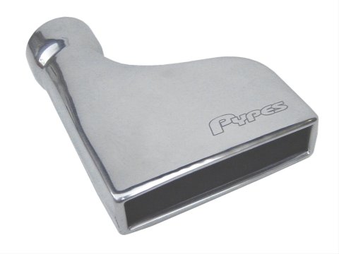 Pypes Stainless Steel Rectangular, Polished 2.50 Inch Exhaust Tip EVT37 Tips, Stainless, Polished, Straight Cut, Rolled Edge, 2.5 in. Inlet, 2x8 in. Outlet, Pair