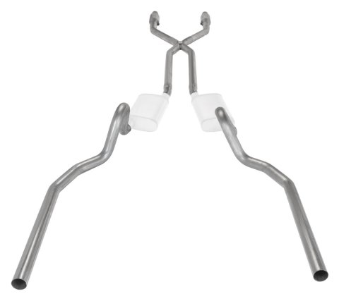 Pypes Header/Crossmember-Back Exhaust Systems SGG922E Systems, Crossmember Back w/X-Pipe, 78-88 El Camino SS Split Rear Dual Exit 2.5 in Intermediate