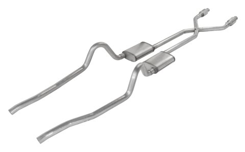Pypes Violator Dual Exhaust Systems SMA910VE Systems, Crossmember Back w/H-Pipe System 75-76 Mopar A-Body Split Rear Exit 2.5 in Intermediate
