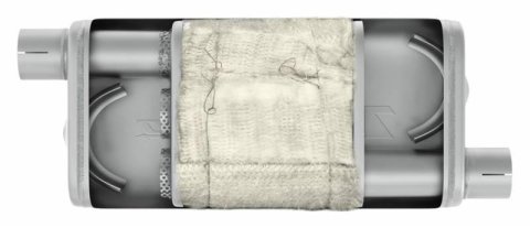Pypes Turbo Pro 409 Stainless Steel 2.5 Inch Muffler MVT30 Muffler, Pro, in. Offset Inlet/2.5 in. Offset Outlet, Steel, Natural, Each