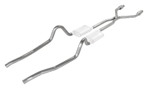 Pypes Header/Crossmember-Back Exhaust Systems SMA940E Systems, Crossmember Back w/H-Pipe System 75-76 Mopar A-Body Split Rear Dual Exit 2.5 in Intermediate