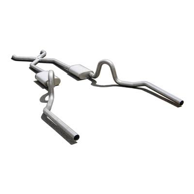 Pypes Turbo Pro Exhaust Systems SGA12T Systems, Pro, Crossmember-Back, Stainless Steel, Natural, Mufflers, Oldsmobile, Pontiac, Kit