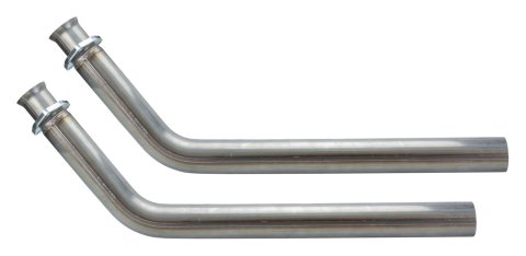 Pypes Stainless Steel Exhaust Downpipes DGU16S Downpipes, Steel, Natural, 2.5 in. Diameter, 3-bolt, Chevrolet, GMC, Truck, SBC, Pair