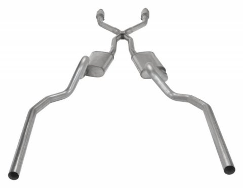 Pypes Violator Dual Exhaust Systems SGG912VE Systems, Crossmember Back w/X-Pipe, 78-88 EL Camino Exc SS Split Rear Exit 2.5 in Intermediate