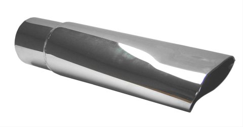 Pypes Stainless Steel Round, Polished 2.50 Inch Exhaust Tip EVT54 Tips, Steel, Polished, Slant Cut, 2.5 in. Inlet, 3.5 in. Outlet, Pair