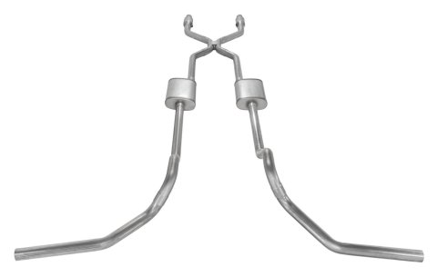 Pypes Turbo Pro Exhaust Systems SGT978TE Systems, Crossmember Back, H-Pipe, Muffler, Side Exit, 409 Stainless Steel, Natural, Chevy, GMC, Kit
