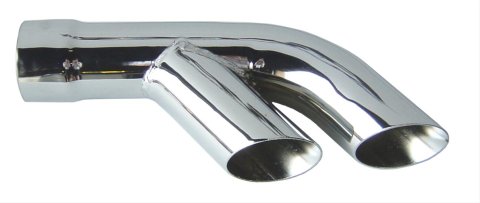 Pypes Stainless Steel Firebird 1976-81, Polished 2.50 Inch Exhaust Tip EVT10 Tips, Steel, Polished, Slant Cut, in. Inlet, 2.25 in. Dual Outlets, Pair