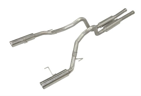 Pypes Converter-Back Exhaust Systems SFM66M System, Rear Axle-back, Dual, Stainless Steel, Natural, Split Rear Exit, Ford, 4.6L, Kit
