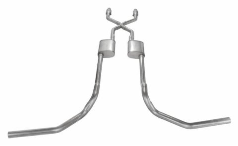 Pypes Turbo Pro Exhaust Systems SFT965TE Systems, Pro, Crossmember-Back, Stainless Steel, Natural, Mufflers, Ford, Kit