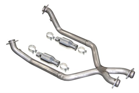 Pypes Street-Legal X-Pipes XFM30 Crossover Pipe, X-Pipe, with Converters, Stainless Steel, Natural, 2.50 in. Diameter, Ford, 5.0L, Kit