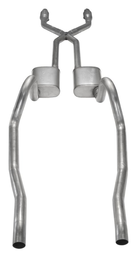 Pypes Turbo Pro Exhaust Systems SMA910TE Systems, Pro, Crossmember Back, 409 Stainless Steel, Natural, Dodge, Plymouth, Kit
