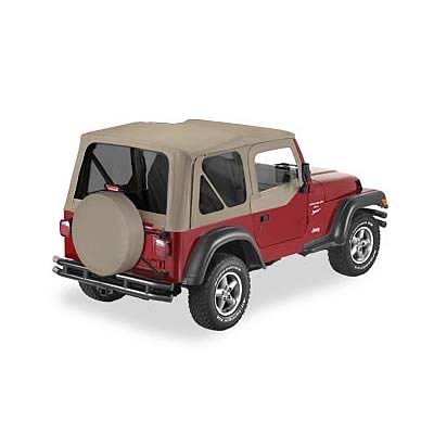 Bestop Replace-A-Tops 5112433 Soft Top, Replace-A-Top, Polymer Cloth, Dark Tan, Tinted Windows, Jeep, Each