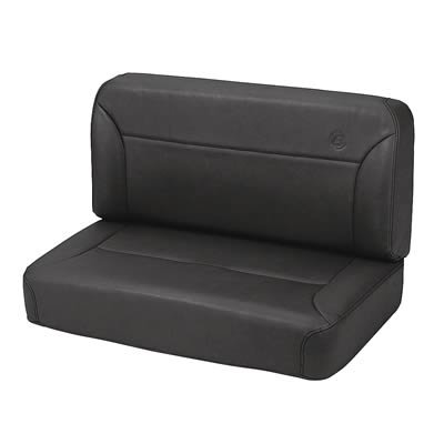 Bestop TrailMax II Fixed-Back Rear Black Denim Vinyl Bench Seat 3943715 Seat, II, Fixed, Bench, Vinyl, Denim, Jeep, Each