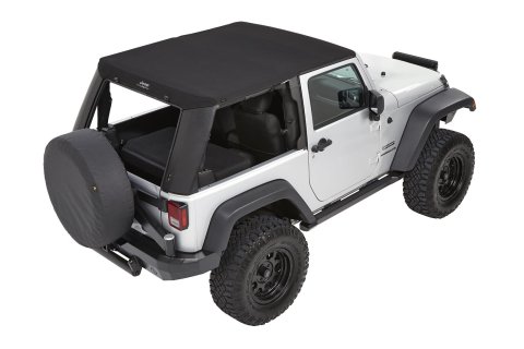Bestop Trektop Pro Hybrid Slantback Soft Tops for 2007-2017 WRANGLER, 2018 WRANGLER JK - 54462-17 Top, Slantback, Twill, Black, Tinted Windows, Jeep, 2-Door, Each