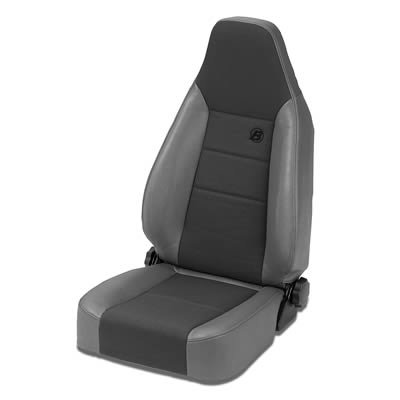Bestop TrailMax II Sport Charcoal Fabric Seat 3943809 Seat, II, Highback Front Bucket, Reclining, Fabric, Charcoal, Jeep, Each