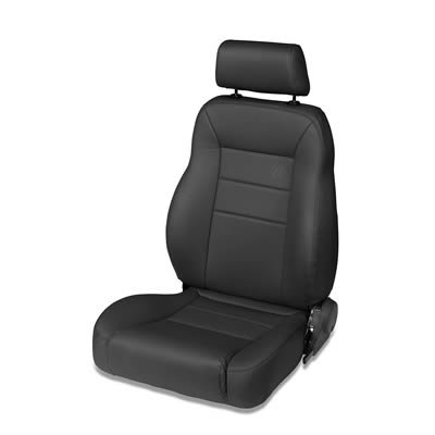 Bestop TrailMax II Pro Black Denim Vinyl Seat 3945115 Seat, II, Highback Front Left Bucket, Reclining, Vinyl, Denim, Jeep, Each